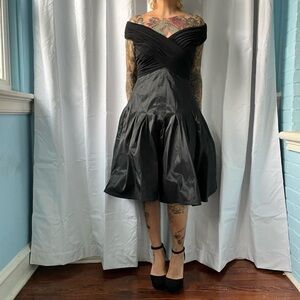 tadashi shoji black party cocktail dress size 6